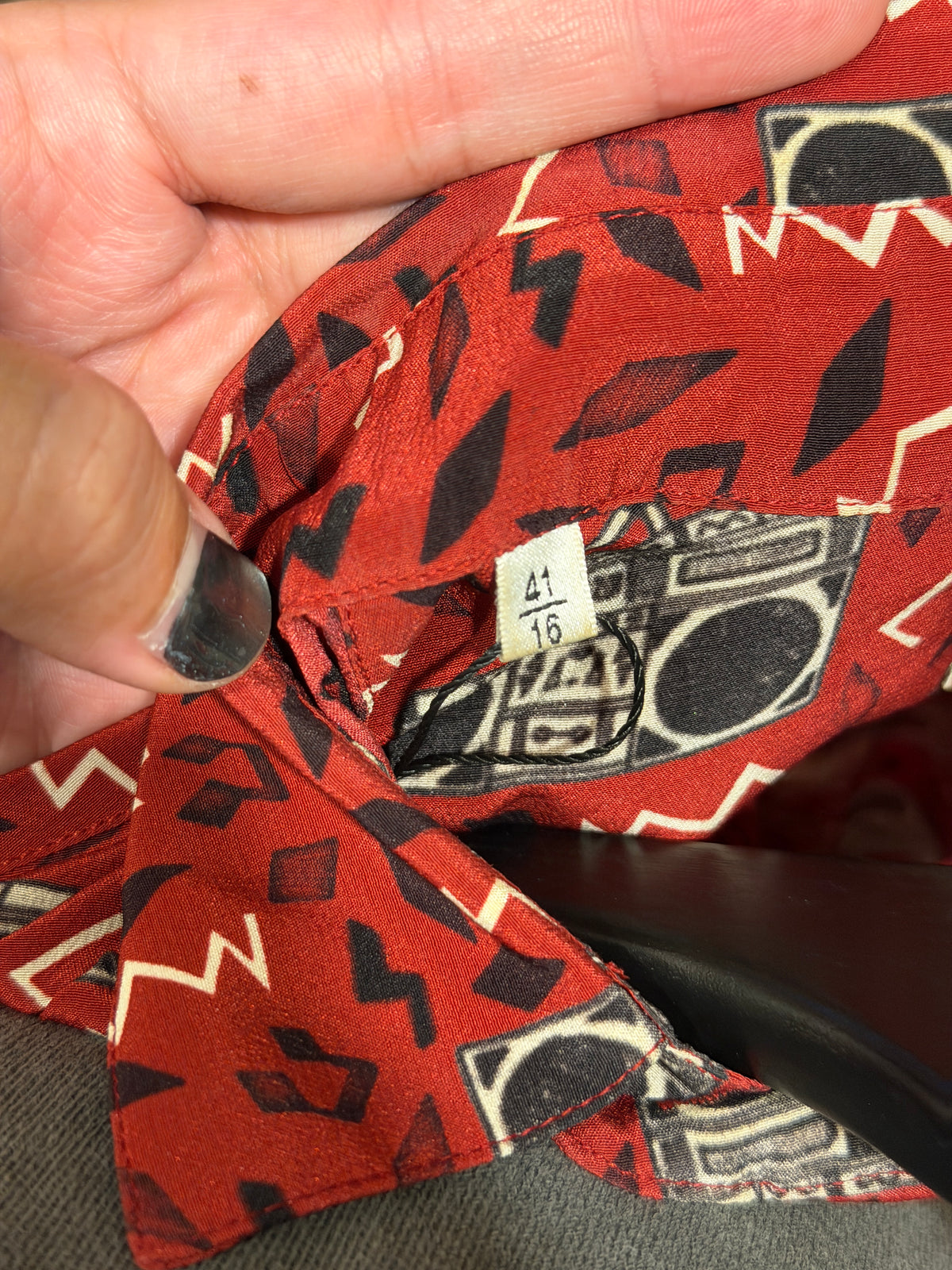 Saint Laurent Red Stereos Shirt - 41