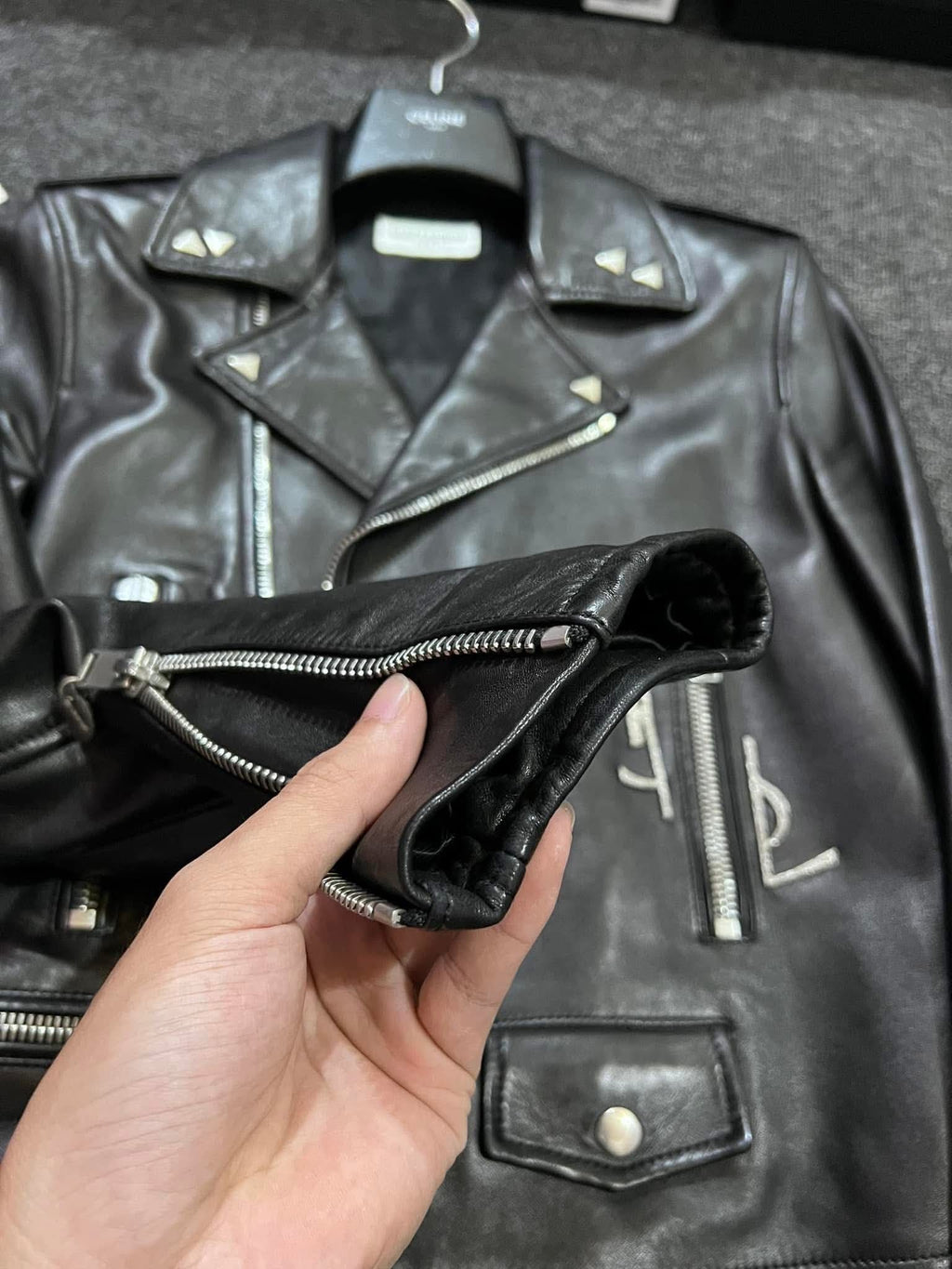 FW16 Saint Laurent x Hedi Slimane YSL L01 Leather Jacket - 44