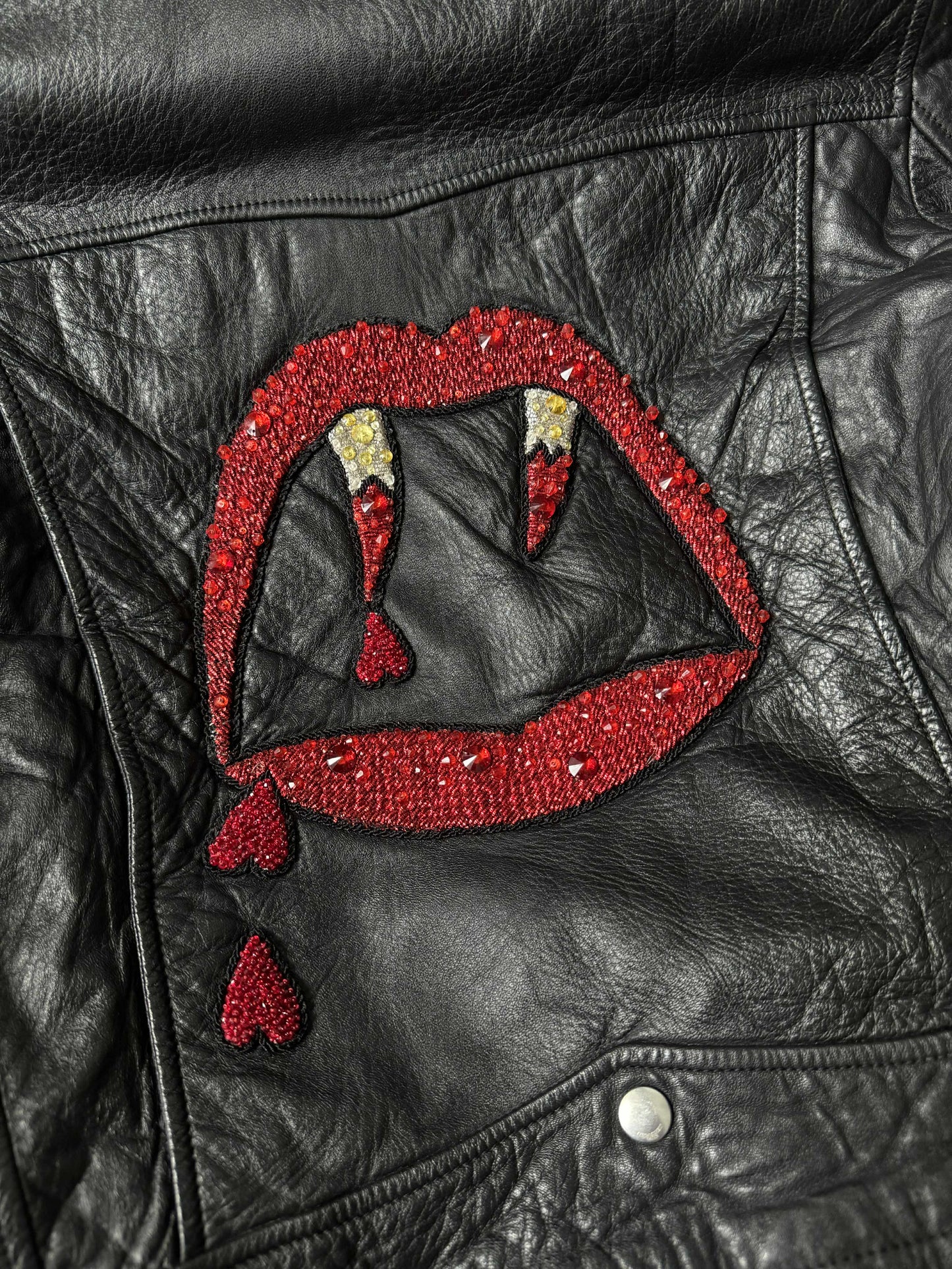 SAINT LAURENT L01 BLOOD LUSTER LEATHER JACKET - IT48