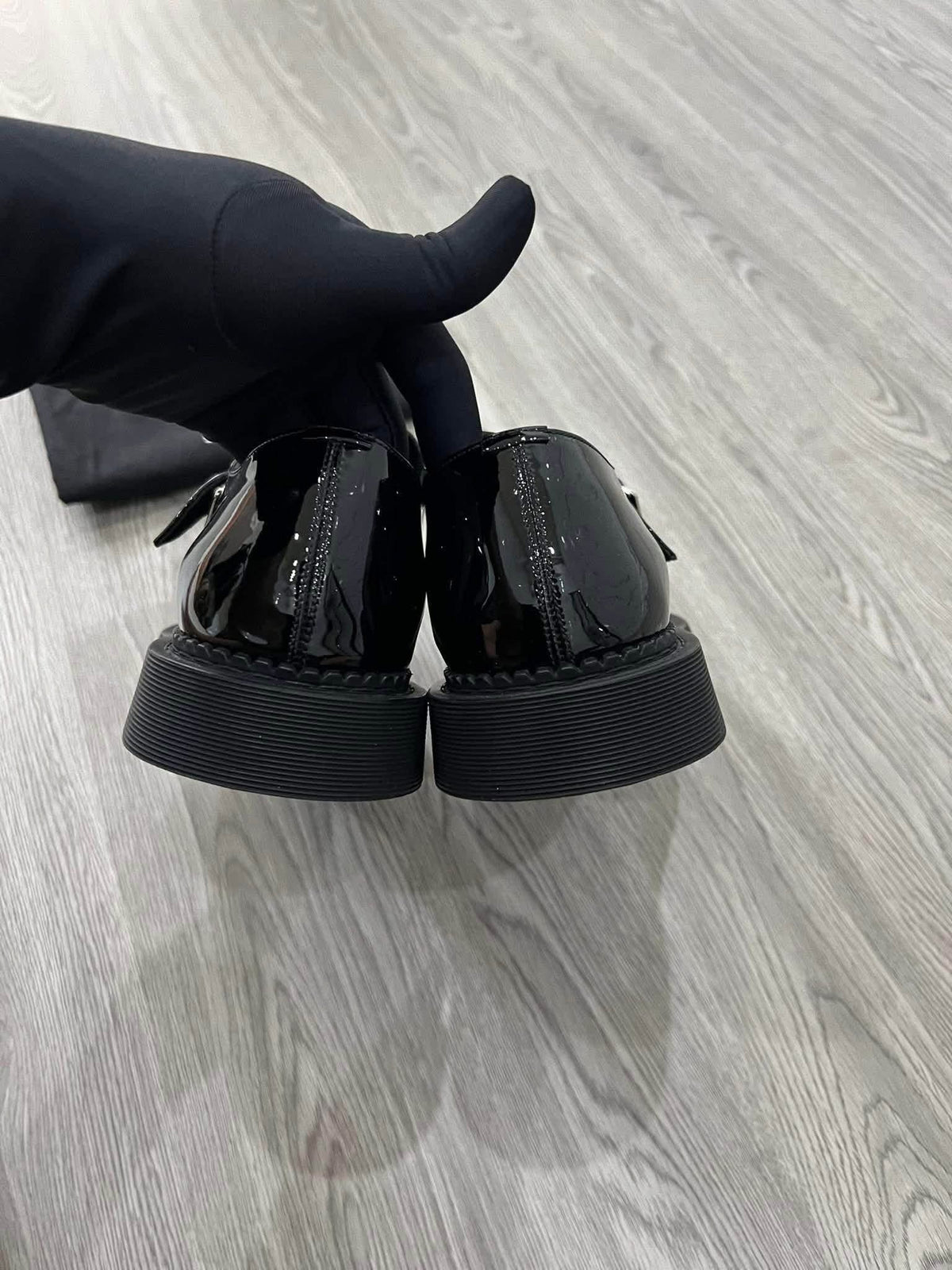 Saint Laurent Teddy Monk Strap Black Patent Leather - 41