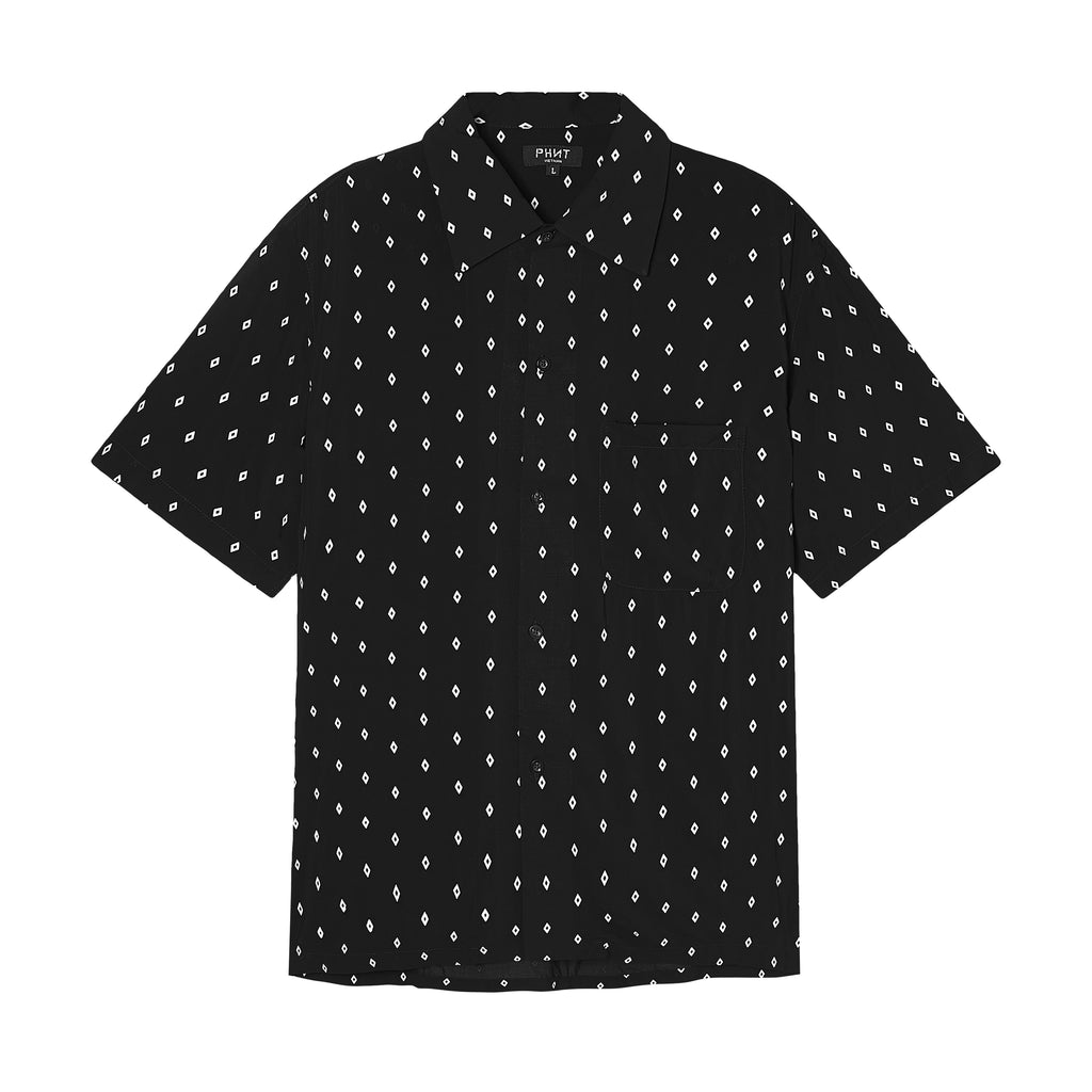 Velender Vermont Diamond Linen Shortsleeved Shirt - Black