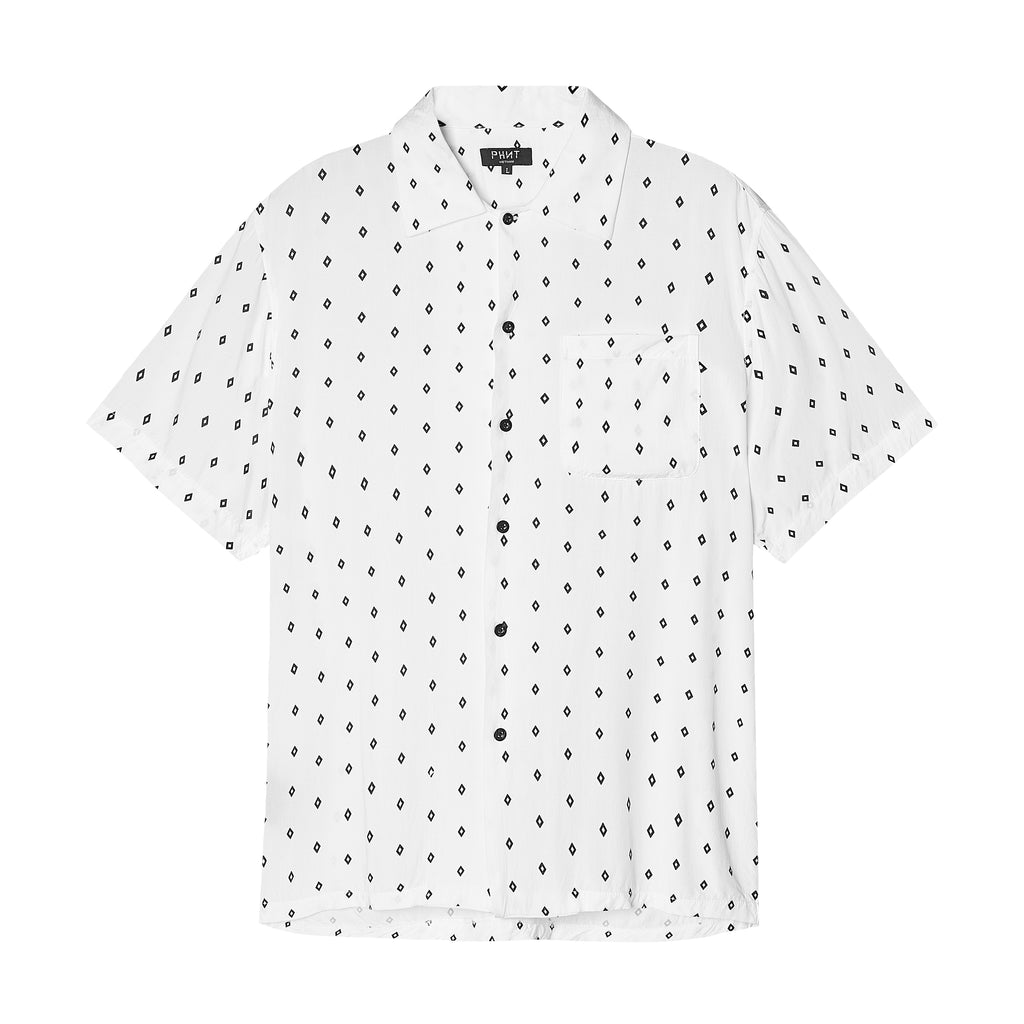 Velender Vermont Diamond Linen Shortsleeved Shirt - White