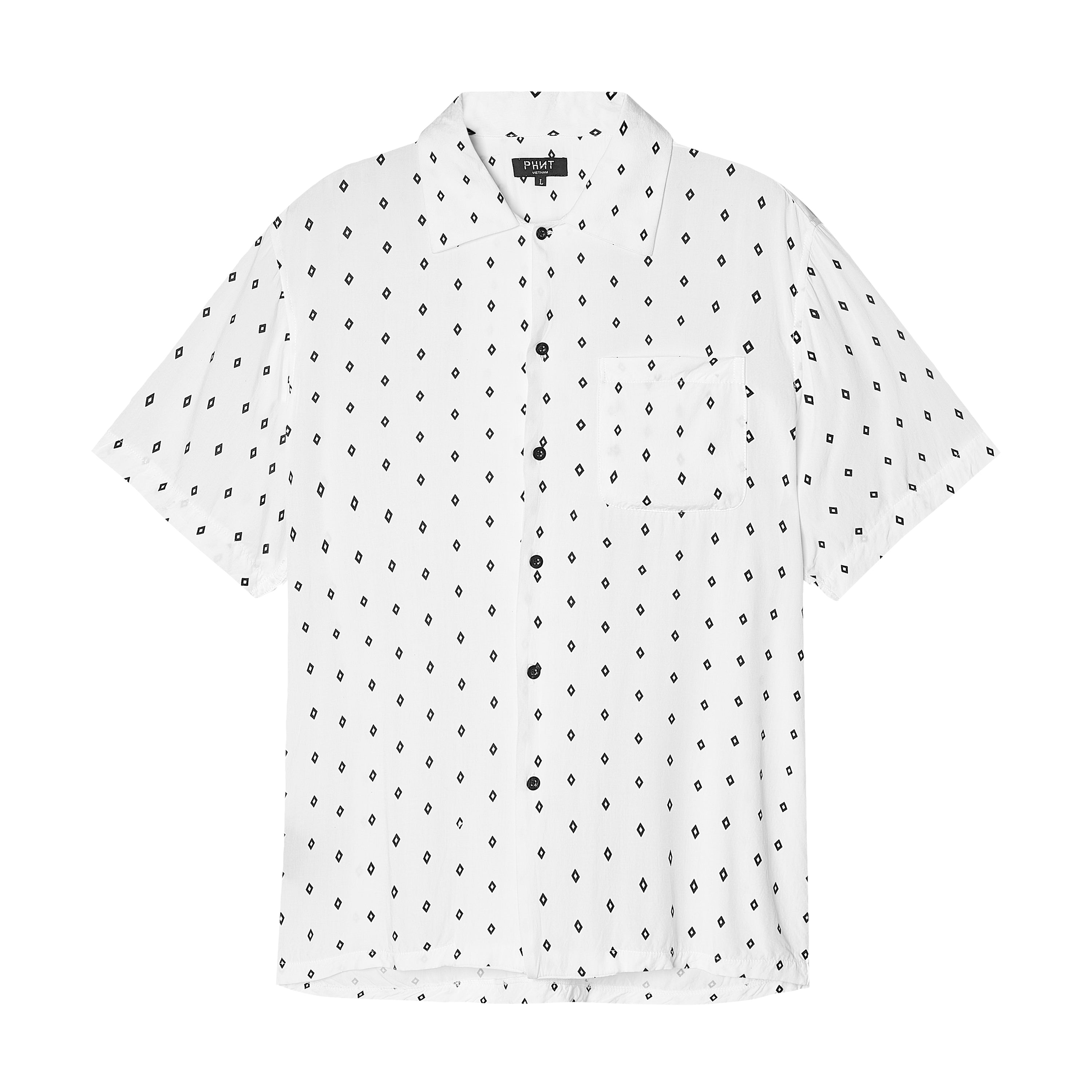 Velender Vermont Diamond Linen Shortsleeved Shirt - White