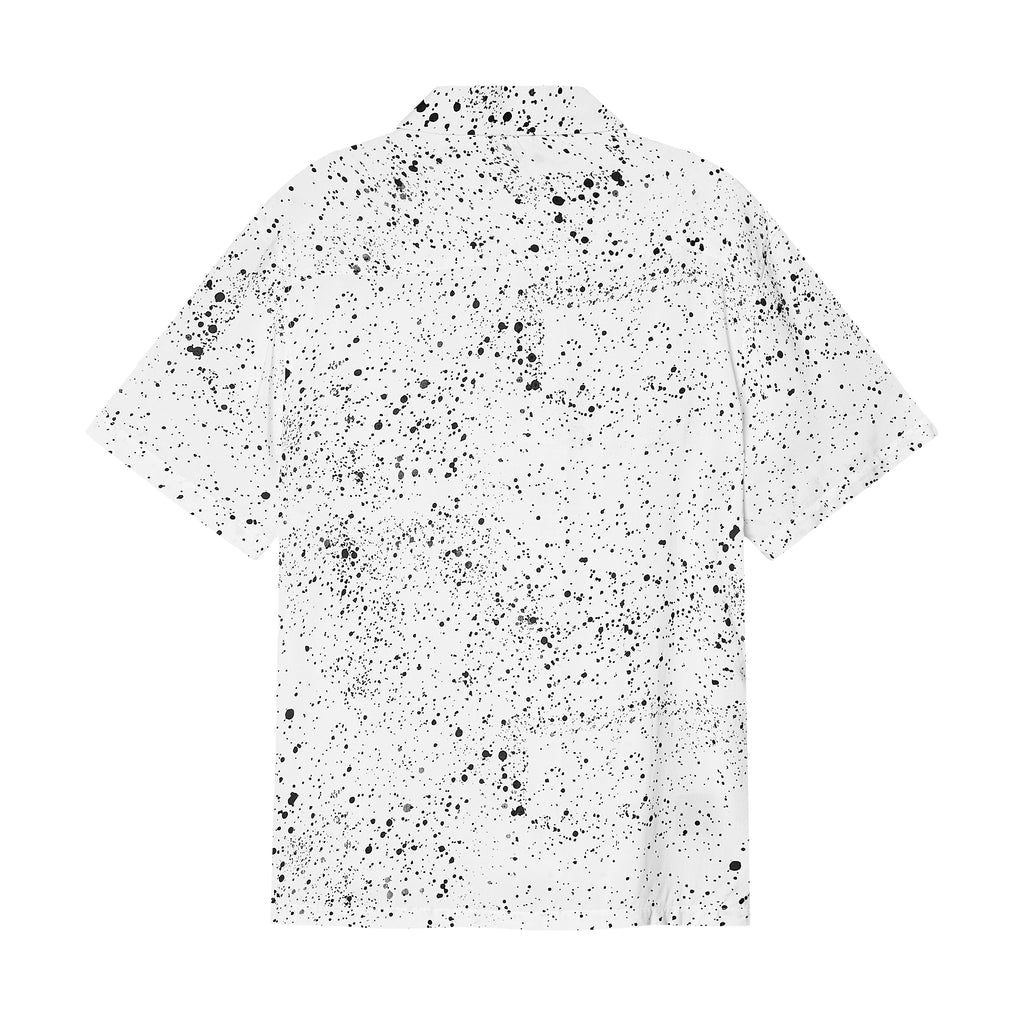 Velender Vermont Paint Dot Linen Shortsleeved Shirt - White