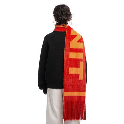 138C GALLERY/ BURNING LOVE KNIT FUZZY SCARF