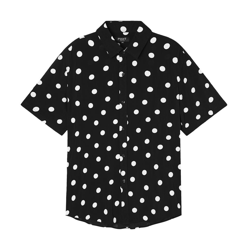 Velender Vermont Polka Dot Shortsleeved Shirt - Black