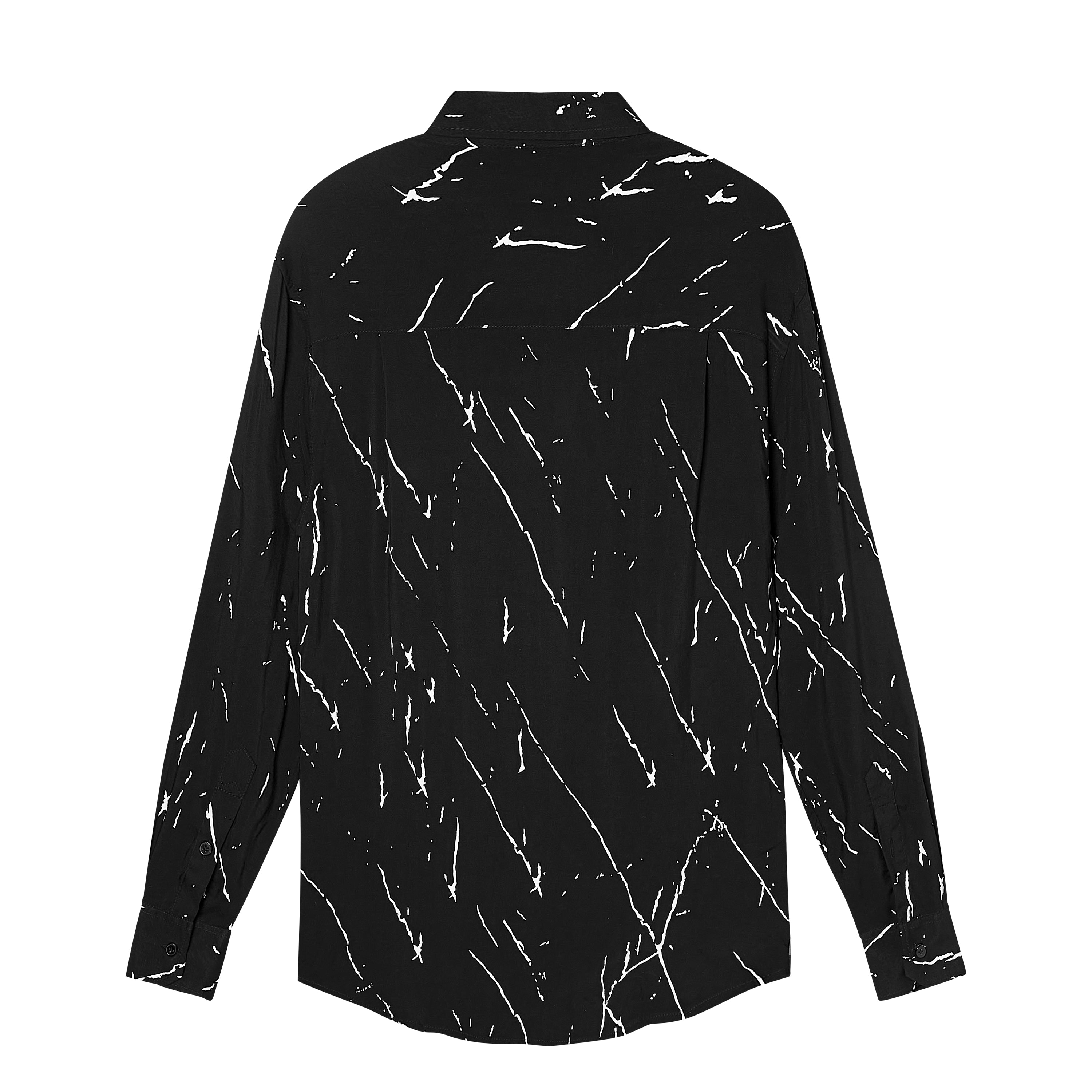 Velender Vermont Marble Linen Shirt - Black