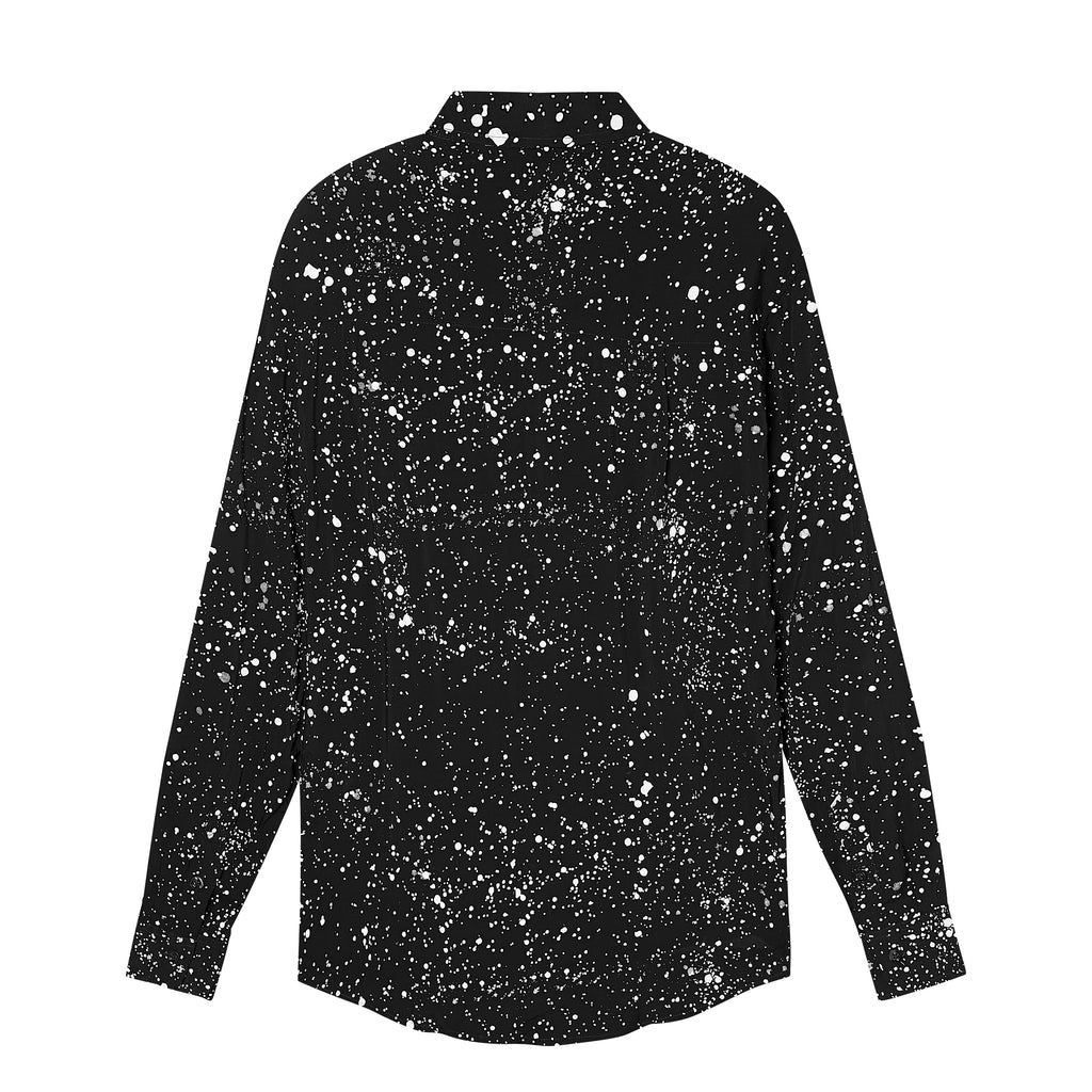 Velender Vermont Paint Dot Linen Shirt - Black