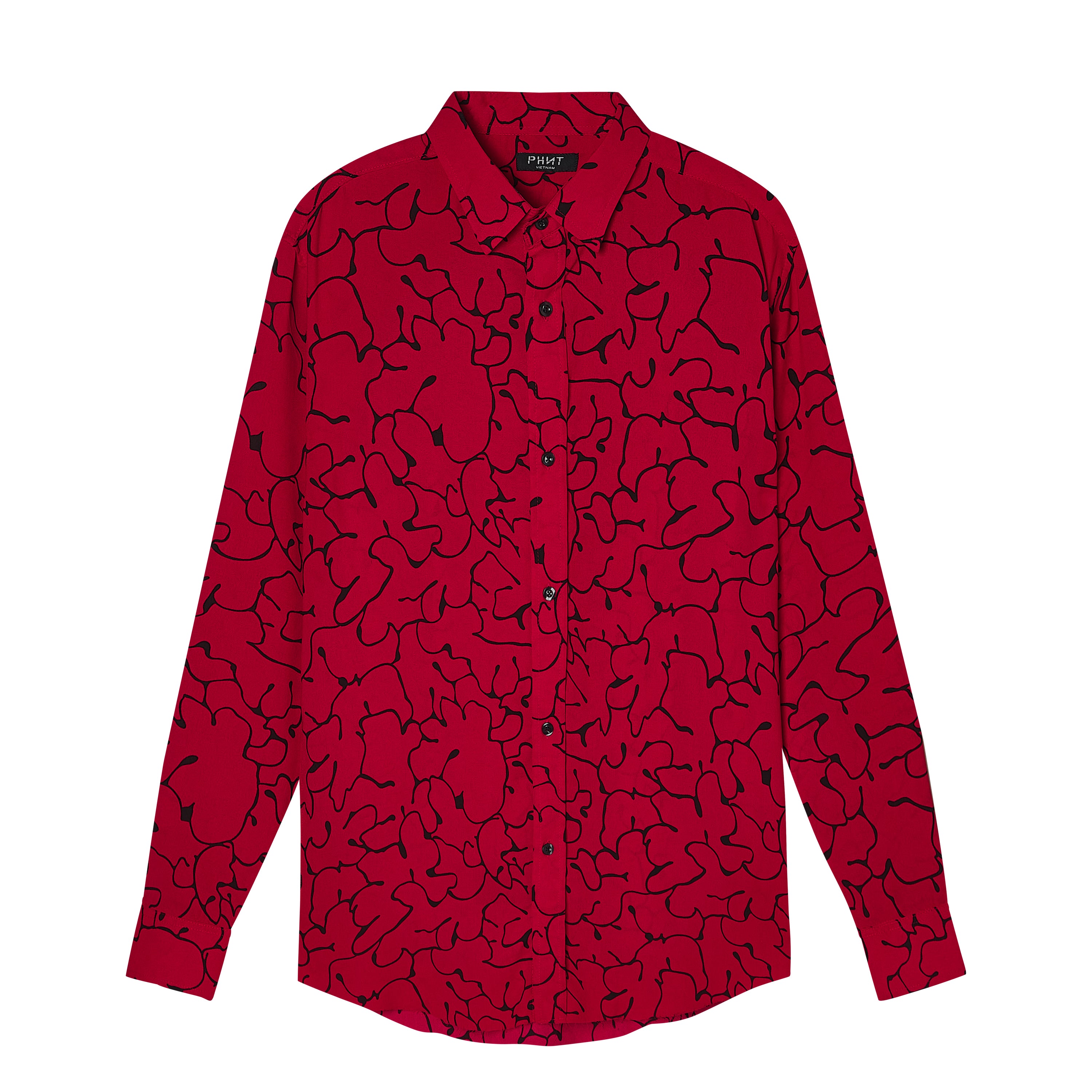 Velender Vermont Crimson Linen Shirt - Red