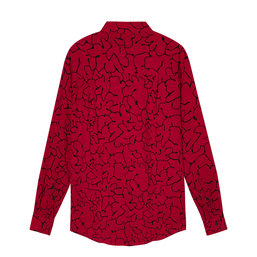 Velender Vermont Crimson Linen Shirt - Red