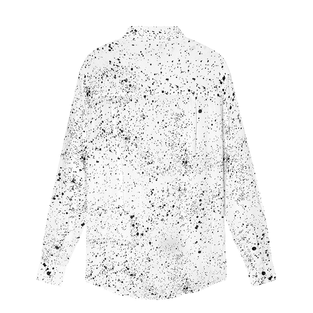 Velender Vermont Paint Dot Linen Shirt - White