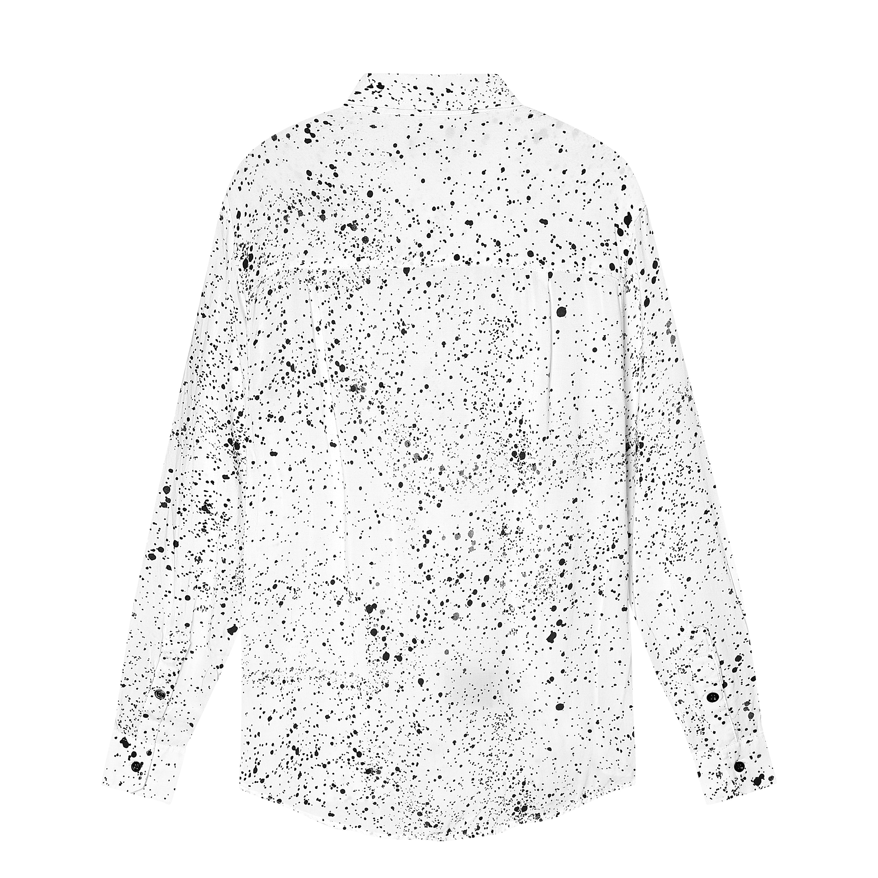 Velender Vermont Paint Dot Linen Shirt - White