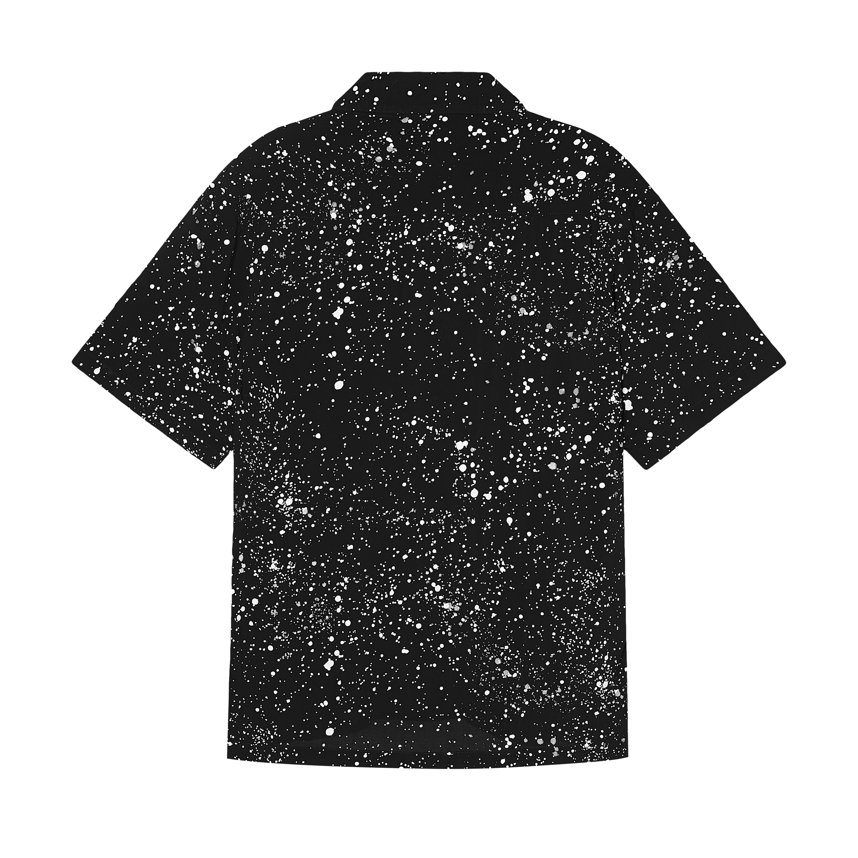 Velender Vermont Paint Dot Linen Shortsleeved Shirt - Black
