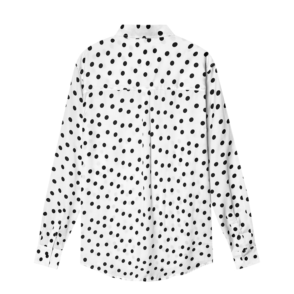 Velender Vermont Polka Dot Silk Shirt - White