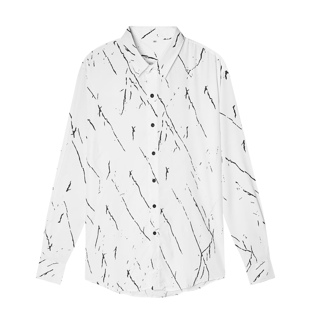 Velender Vermont Marble Linen Shirt - White