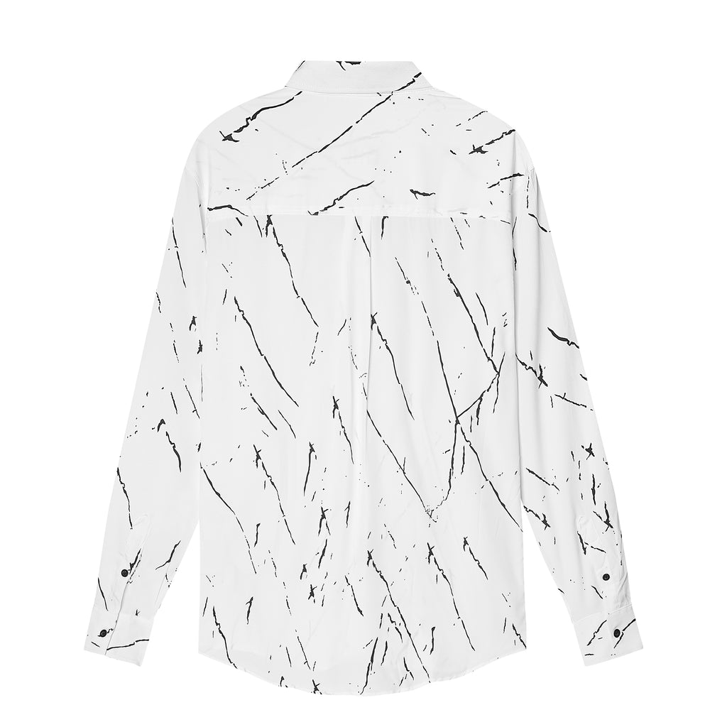 Velender Vermont Marble Linen Shirt - White