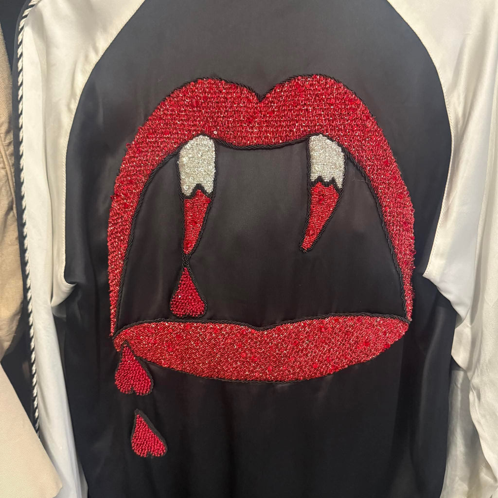 Hedi Slimane x Saint Laurent Blood Luster Silk Varsity Jacket - F38