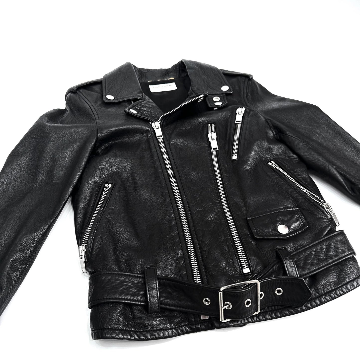 HEDI SLIMANE X SAINT LAURENT PARIS BLOOD LUSTER L17 BIKER LEATHER JACKET - F36