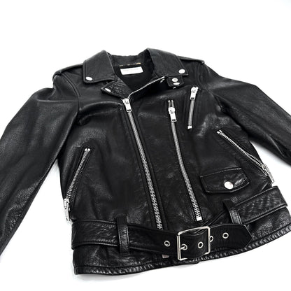 HEDI SLIMANE X SAINT LAURENT PARIS BLOOD LUSTER L17 BIKER LEATHER JACKET - F36