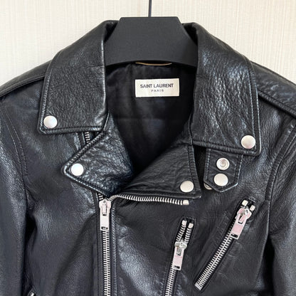 HEDI SLIMANE X SAINT LAURENT PARIS BLOOD LUSTER L17 BIKER LEATHER JACKET - F36