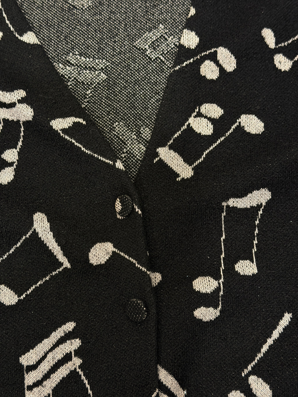 Saint Laurent Music Notes Wool Cardigan - M