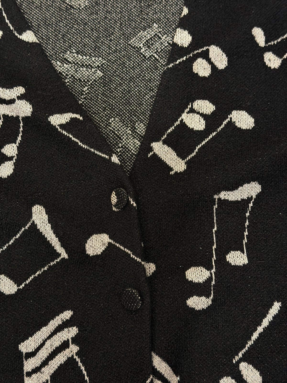 Saint Laurent Music Notes Wool Cardigan - M