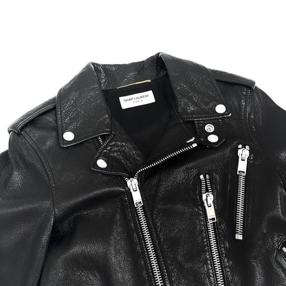 HEDI SLIMANE X SAINT LAURENT PARIS BLOOD LUSTER L17 BIKER LEATHER JACKET - F36