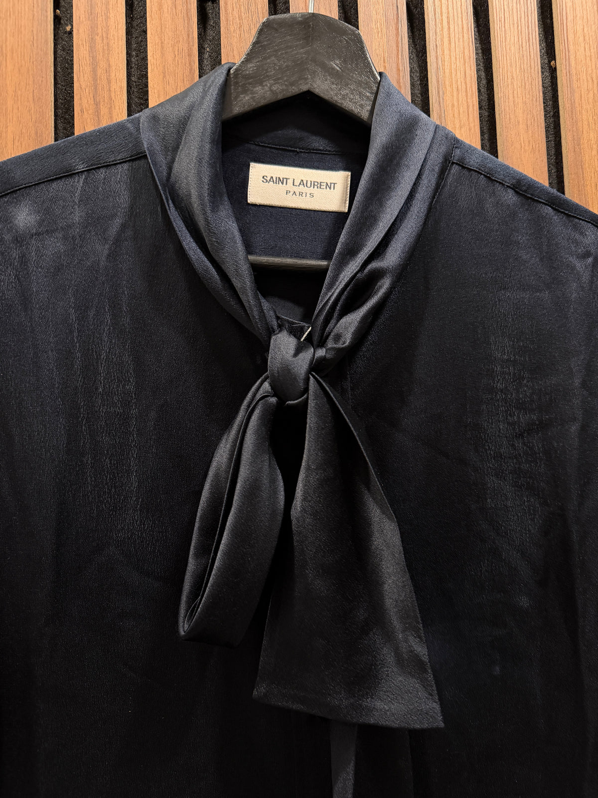Saint Laurent Bow Tie Silk Shirt - 39