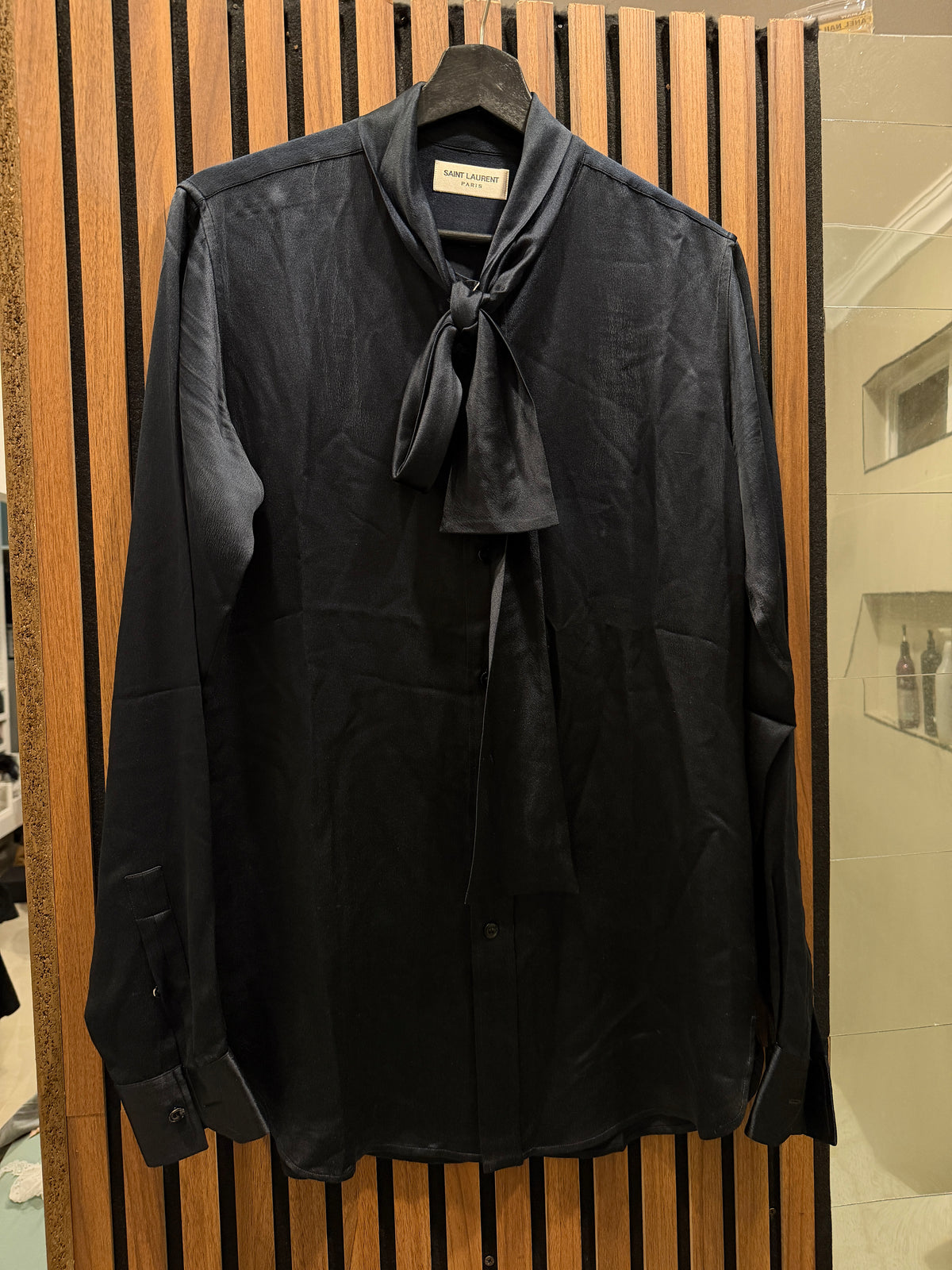 Saint Laurent Bow Tie Silk Shirt - 39