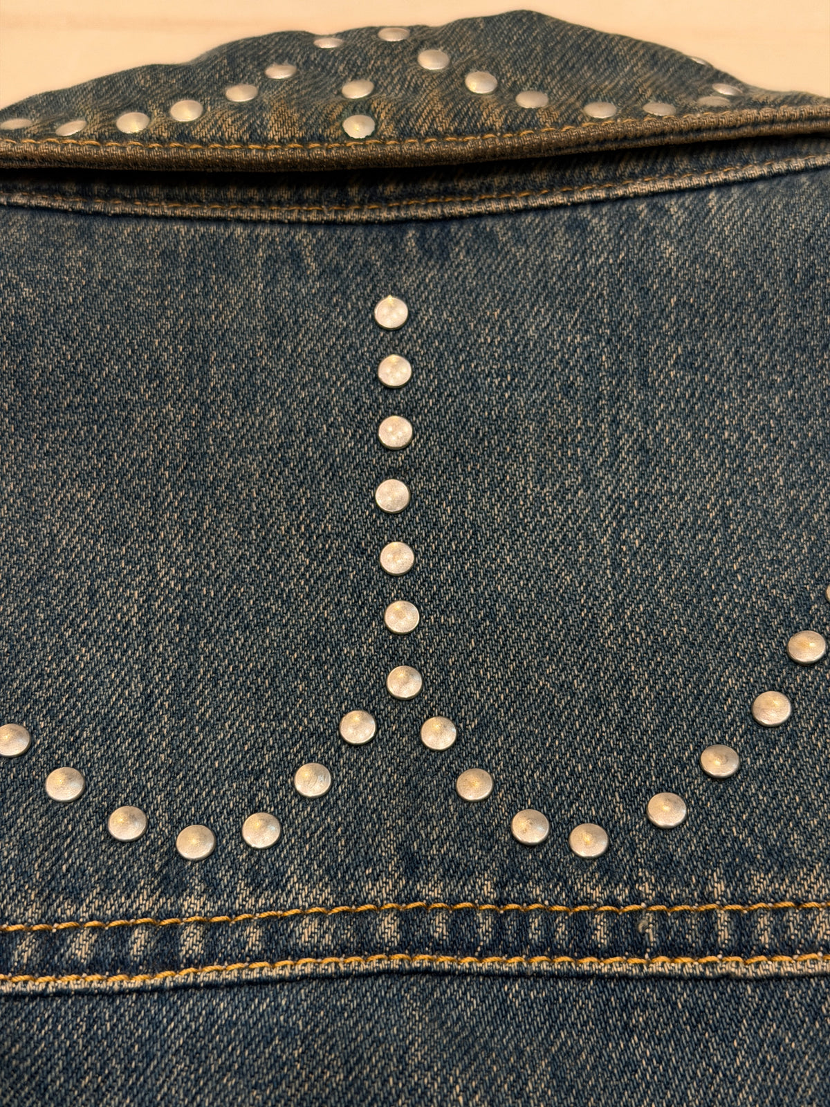 FW14 Runway Embroidered Denim Jacket - L