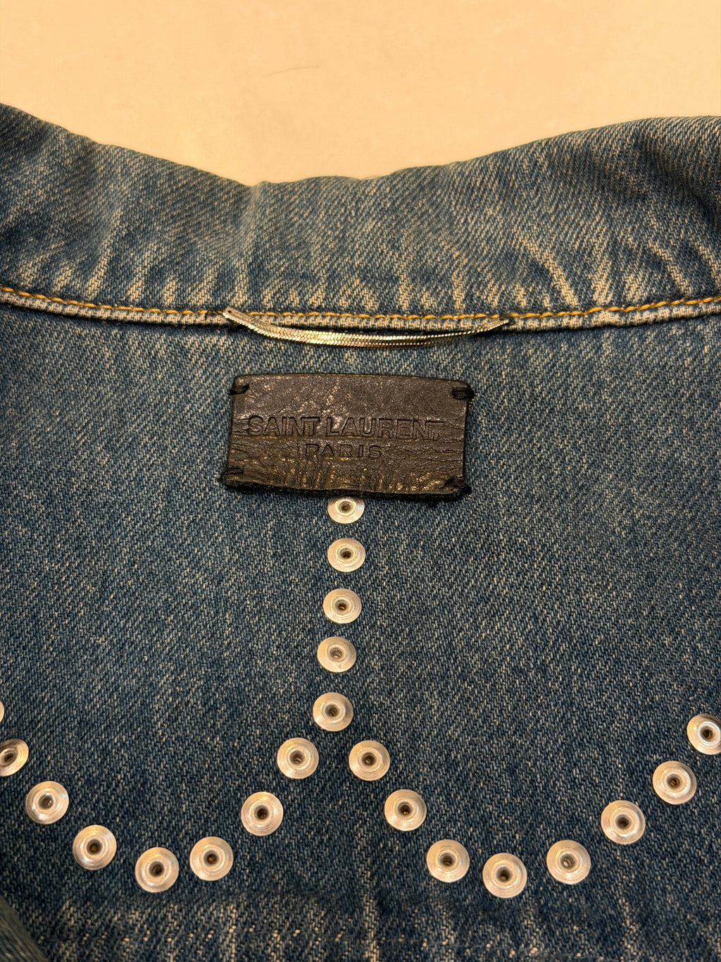 FW14 Runway Embroidered Denim Jacket - L