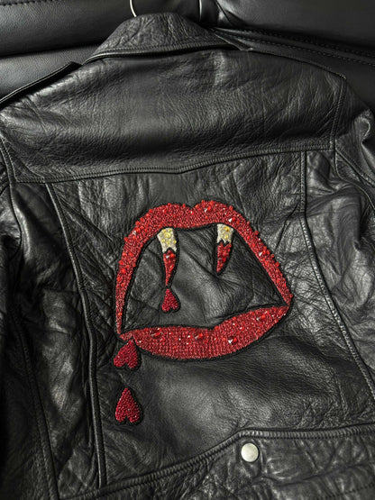 SAINT LAURENT L01 BLOOD LUSTER LEATHER JACKET - IT48