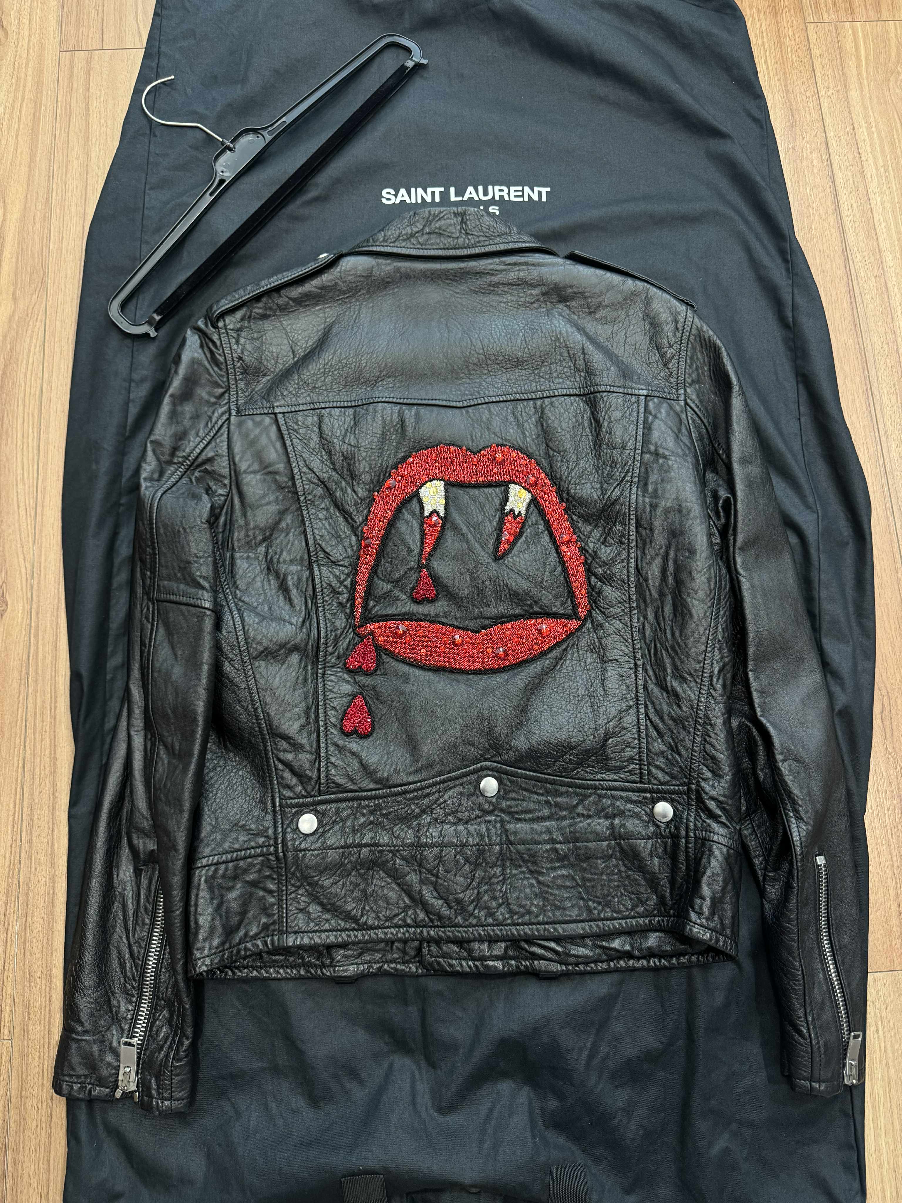 SAINT LAURENT L01 BLOOD LUSTER LEATHER JACKET - IT48