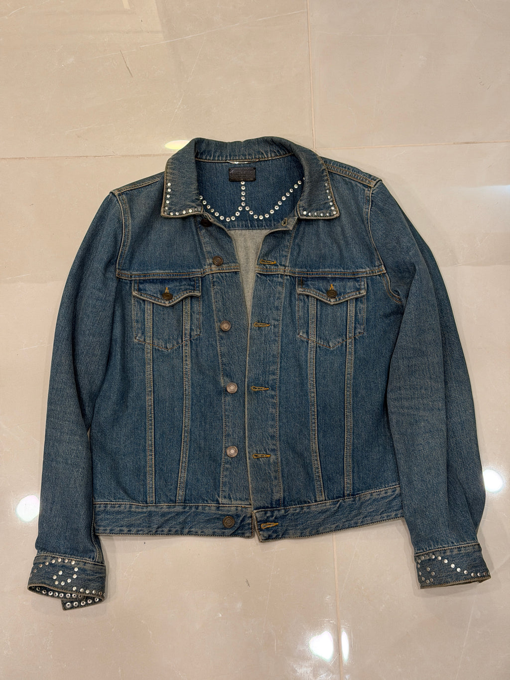 FW14 Runway Embroidered Denim Jacket - L