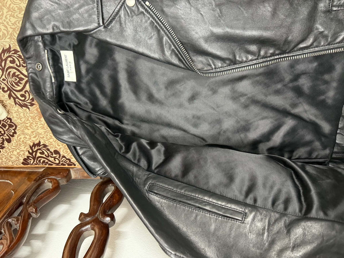 FW19 Saint Laurent L01 Leather Biker Jacket - IT46