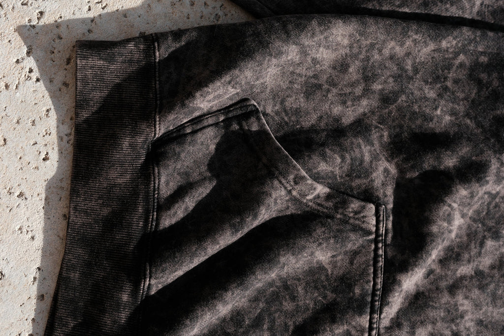 VN BLANKS STONE WASH HOODIE/DARK BROWN