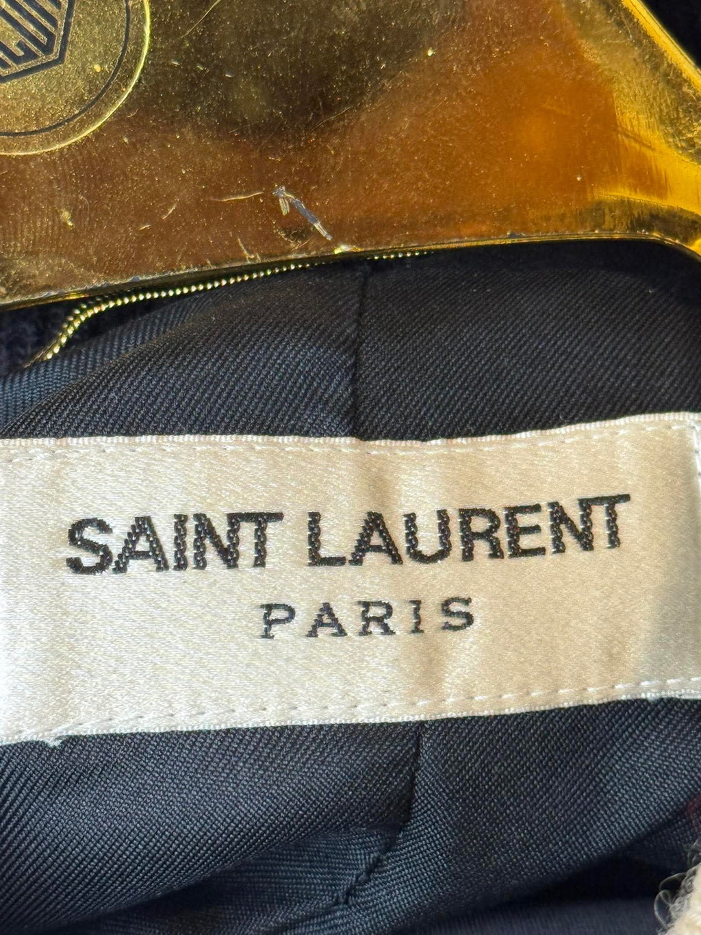 Hedi Slimane x Saint Laurent Blood Luster Silk Varsity Jacket - F38