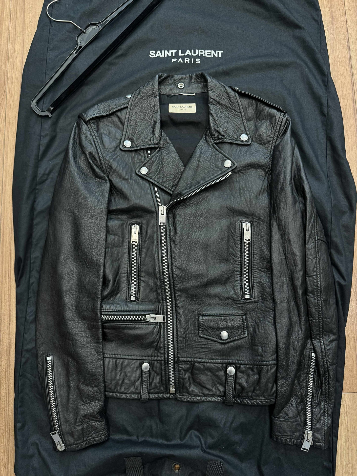 SAINT LAURENT L01 BLOOD LUSTER LEATHER JACKET - IT48