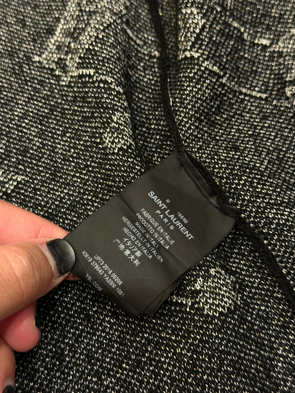 Saint Laurent Music Notes Wool Cardigan - M