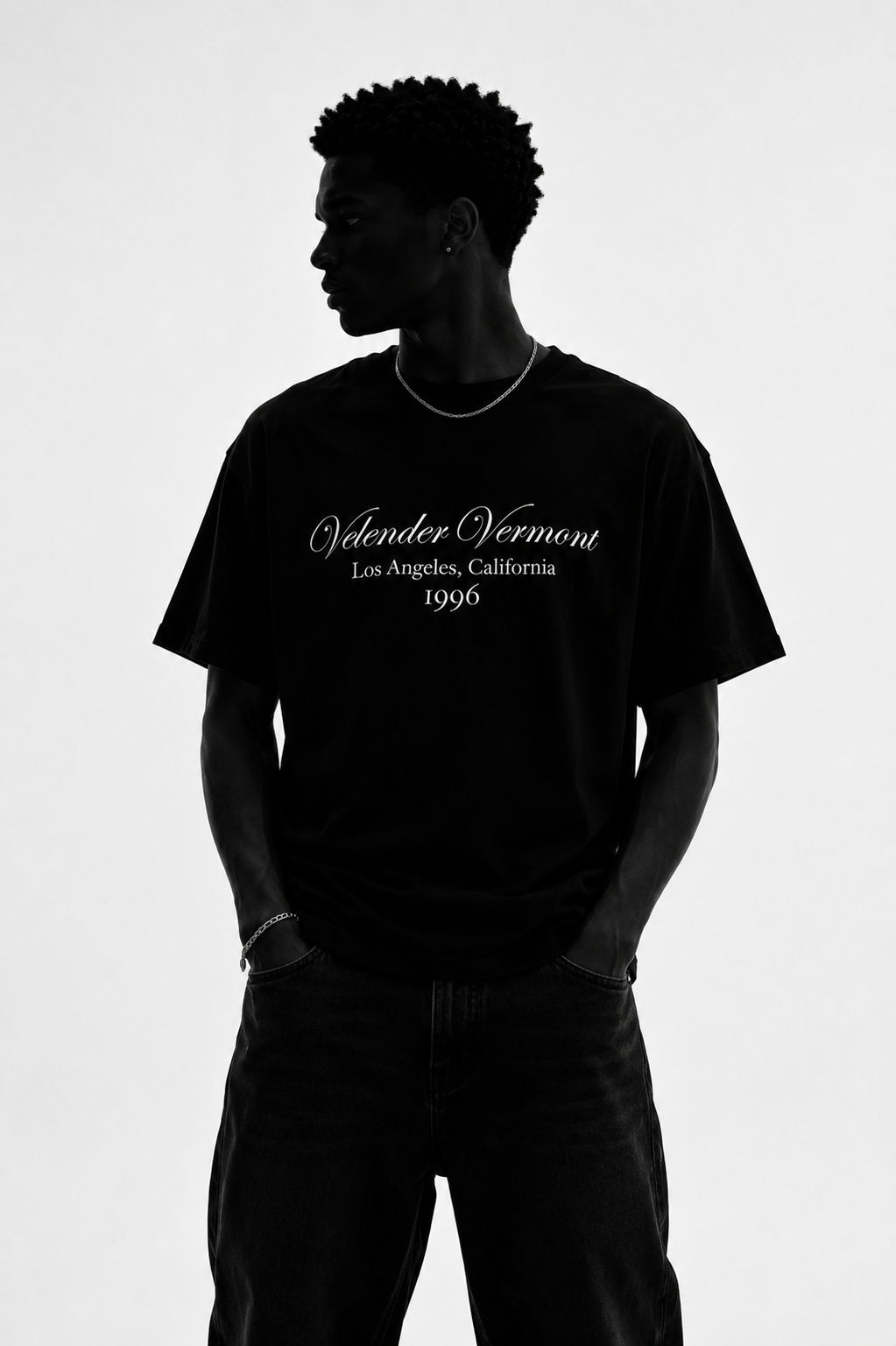 Velender Vermont LA 1996 Cropped Tee - Black