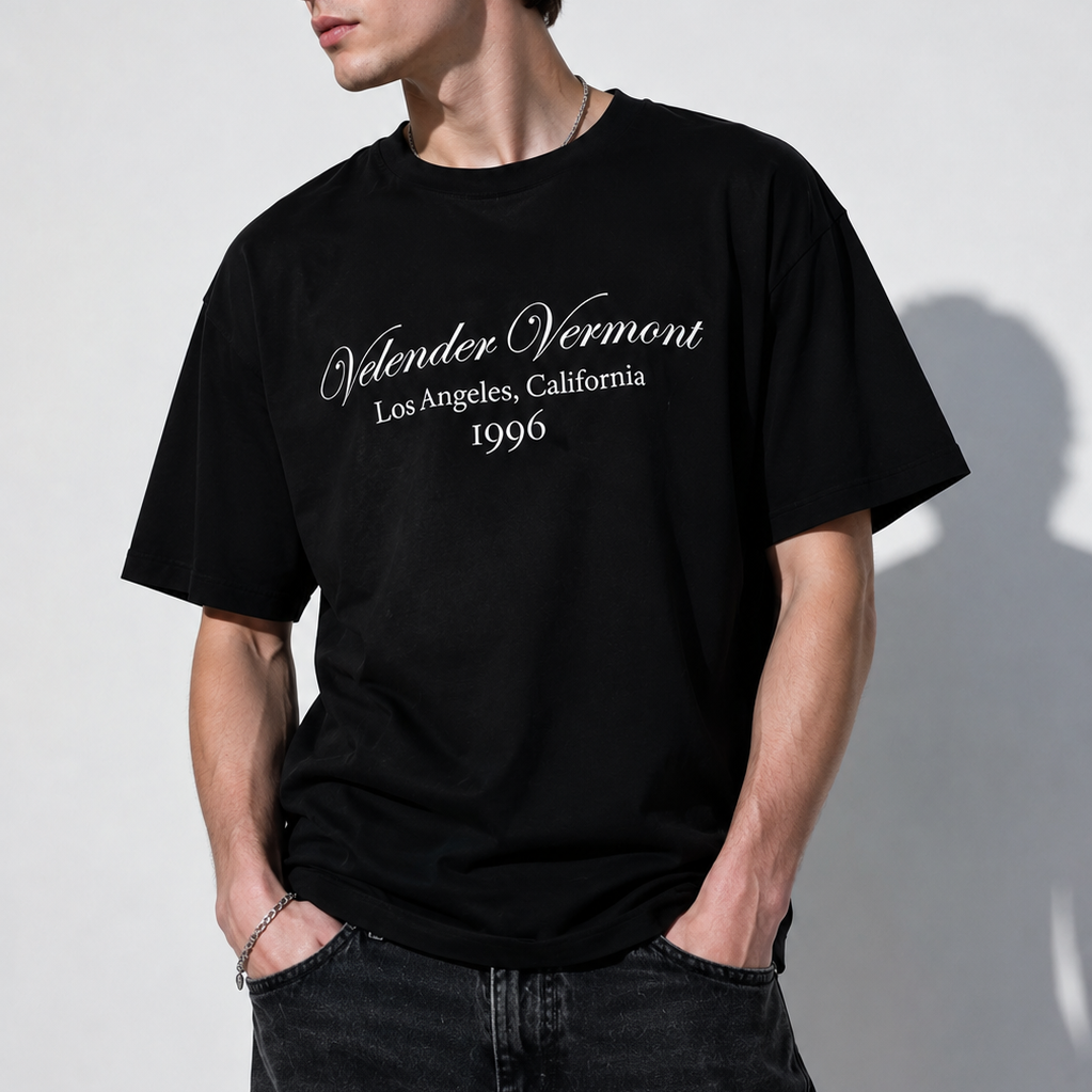 Velender Vermont LA 1996 Cropped Tee - Black