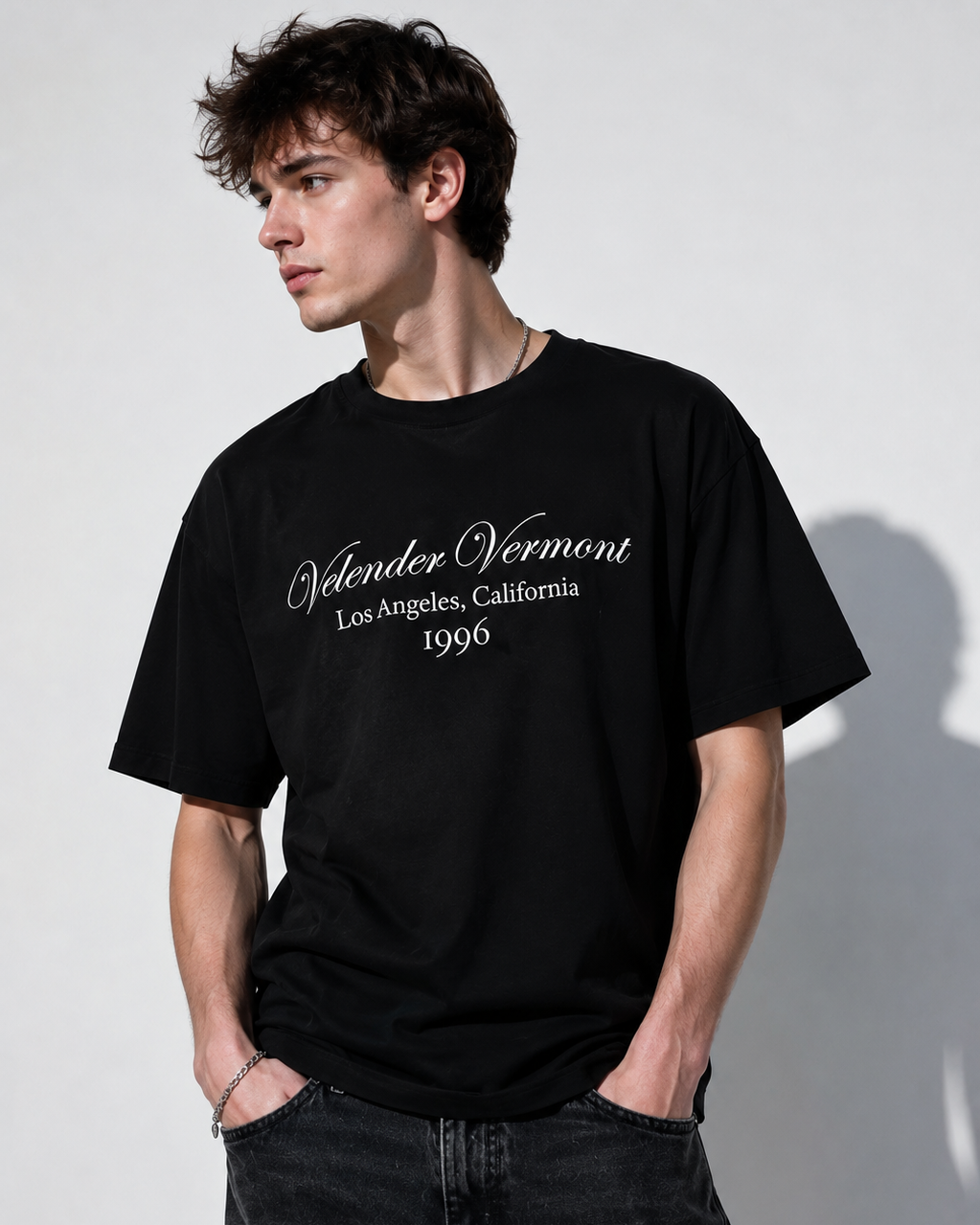 Velender Vermont LA 1996 Cropped Tee - Black