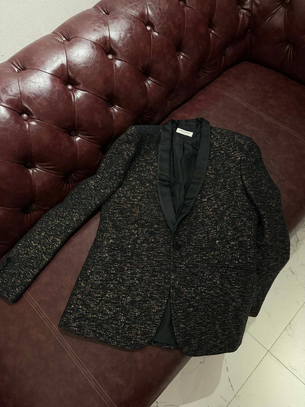 Hedi Slimane x Saint Laurent SS2016 Jacquard Tuxedo Size 46