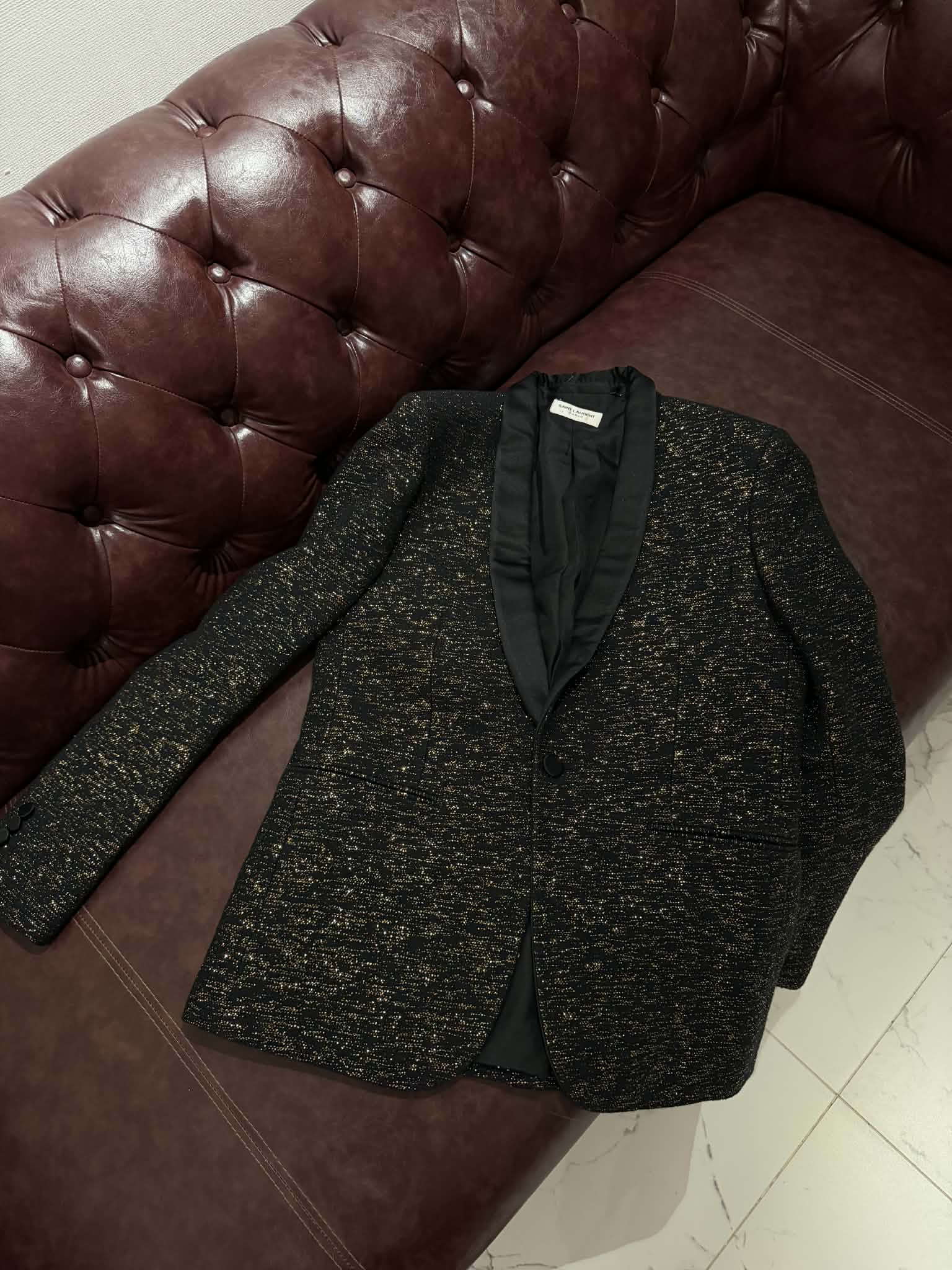 Hedi Slimane x Saint Laurent SS2016 Jacquard Tuxedo Size 46