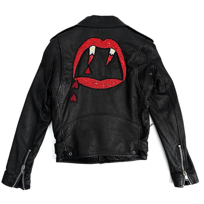 HEDI SLIMANE X SAINT LAURENT PARIS BLOOD LUSTER L17 BIKER LEATHER JACKET - F36