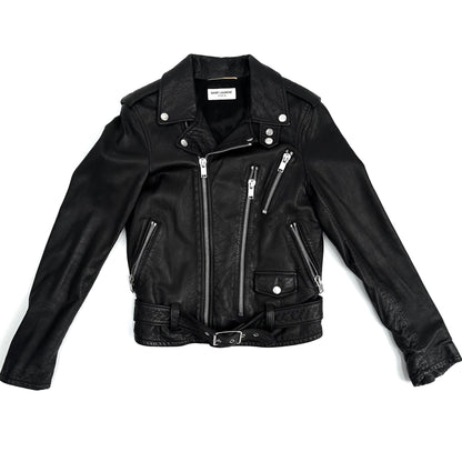 HEDI SLIMANE X SAINT LAURENT PARIS BLOOD LUSTER L17 BIKER LEATHER JACKET - F36