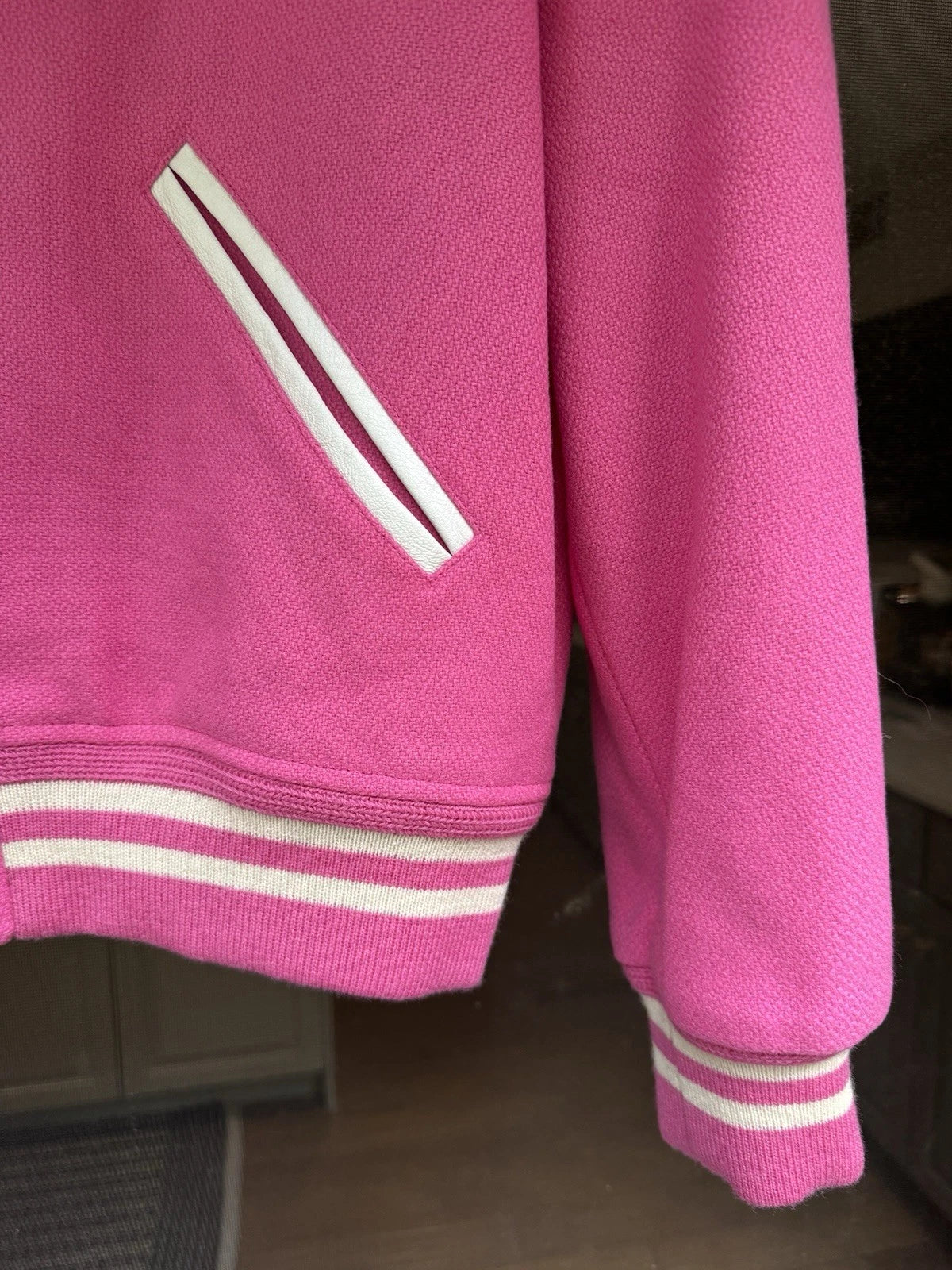 FW16 SAINT LAURENT X HEDI SLIMANE PINK TEDDY JACKET - 50