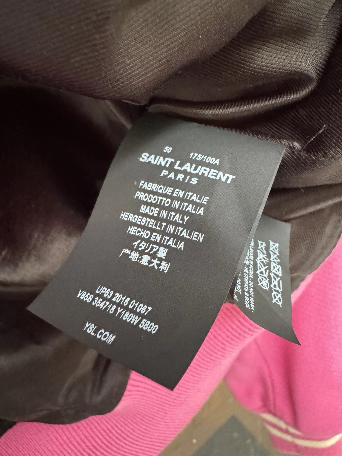 FW16 SAINT LAURENT X HEDI SLIMANE PINK TEDDY JACKET - 50