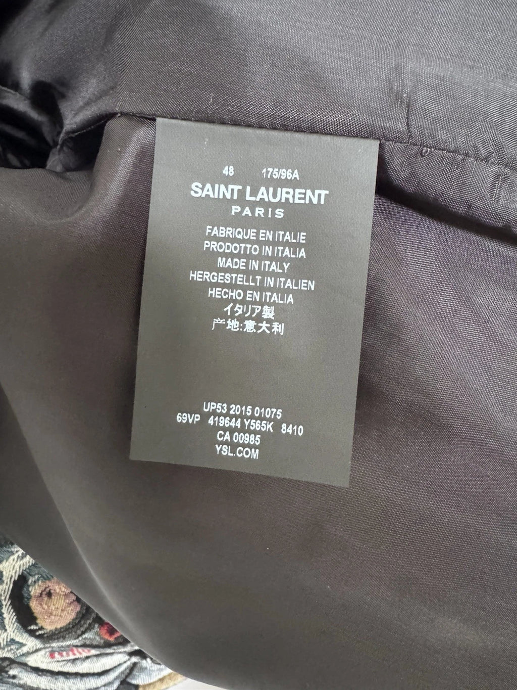 FW15 BNWT SAINT LAURENT X HEDI SLIMANE ASTRONAUT EMBROIDERY JACKET - 48