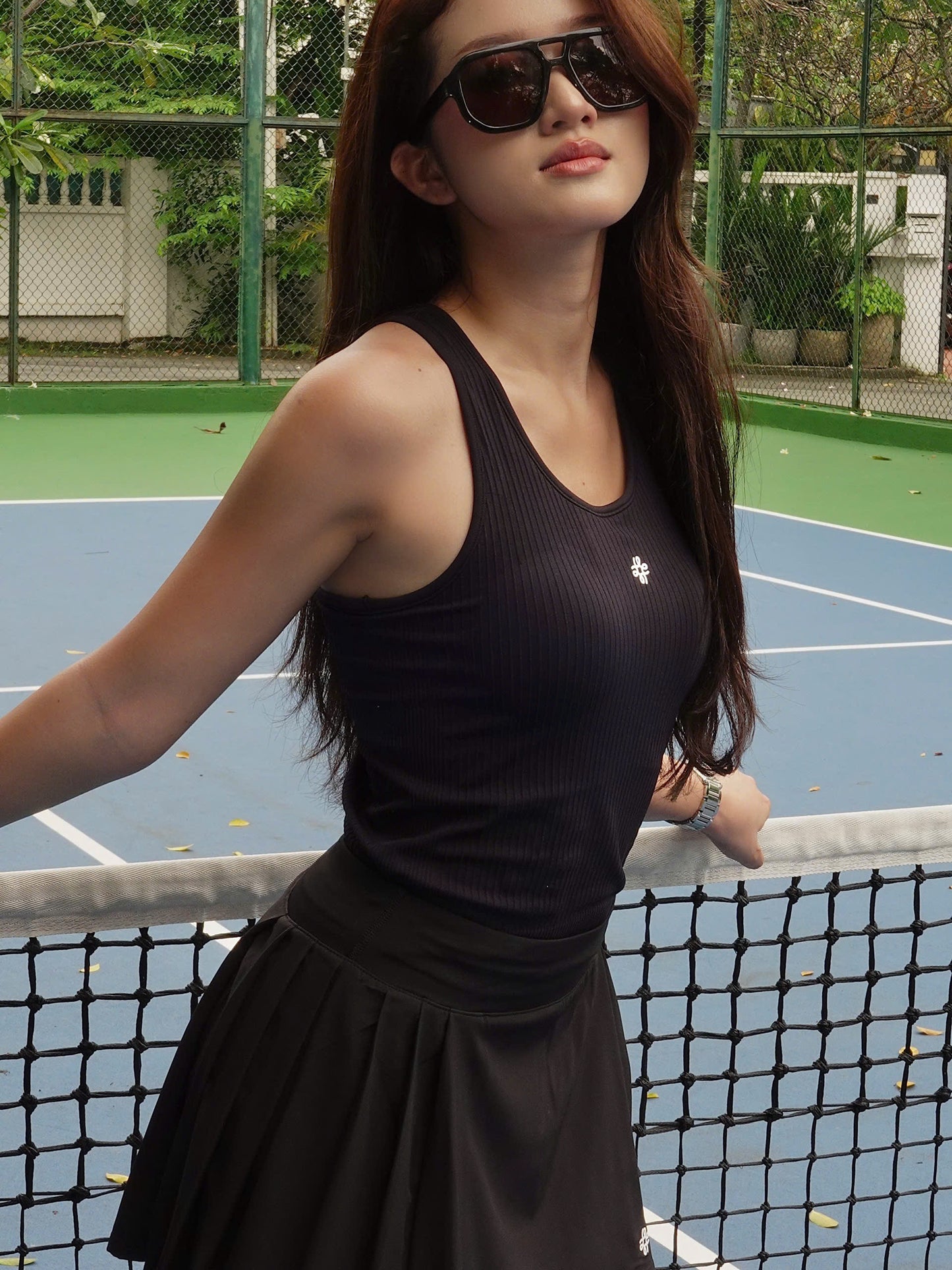 PICK n MIX / Court Rib Tank – Baseline Black